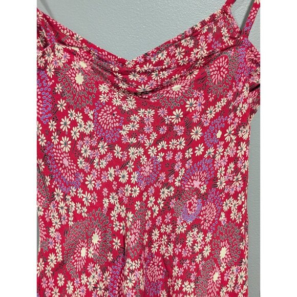 Vintage MONSOON Strappy Ditzy Floral Print Pink Midi Dress Y2K Women's Sz 6 - Picture 13 of 16